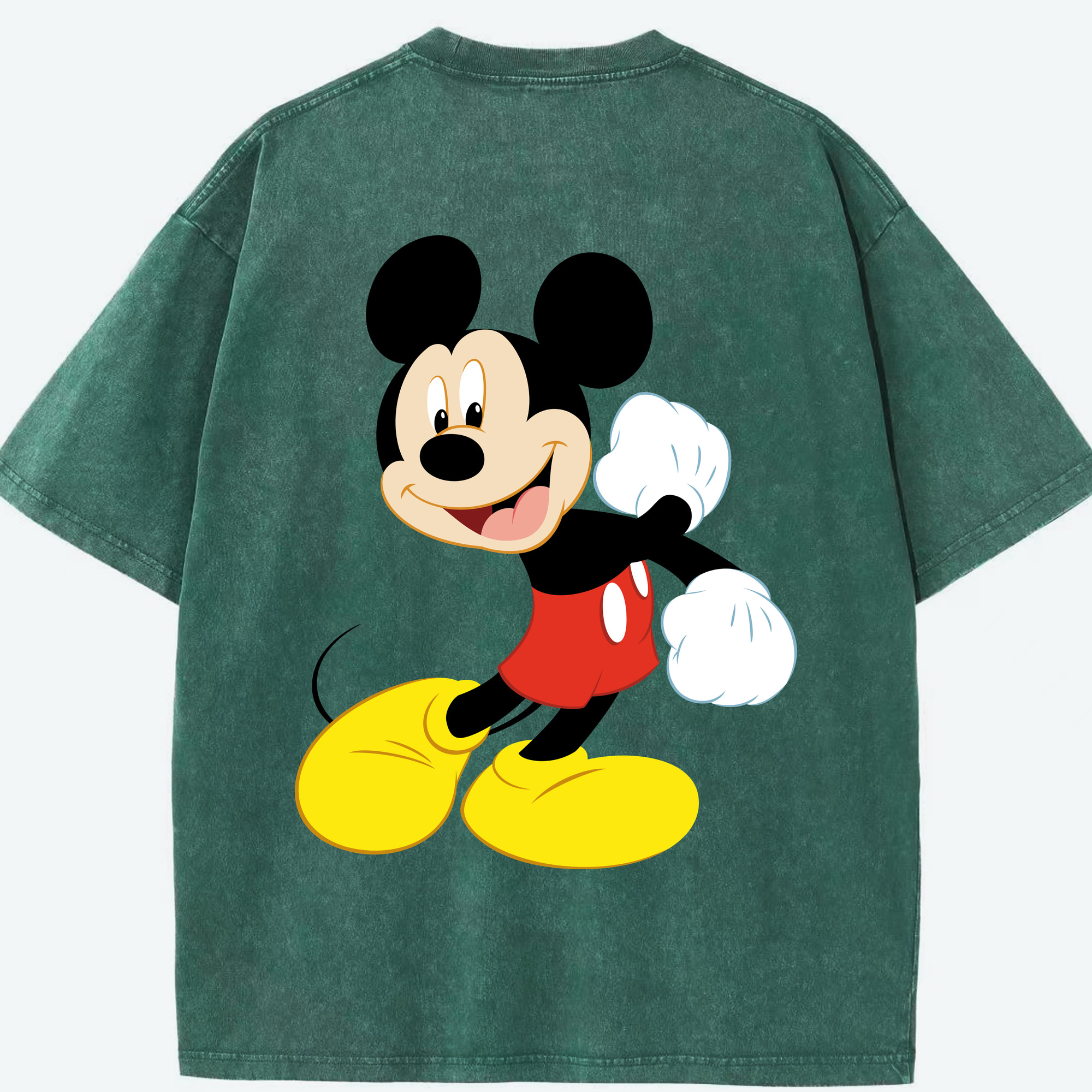 （画像用） ミッキーマウス Mickey Mouse 綿100% ヴィンテージ風 半袖Tシャツ（背面プリント）